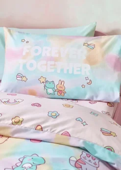 Catherine Lansfield Kids Pink Pastels Forever Together Reversible Duvet Cover Set