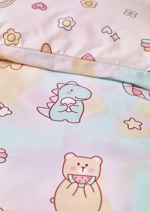 Catherine Lansfield Kids Pink Pastels Forever Together Reversible Duvet Cover Set