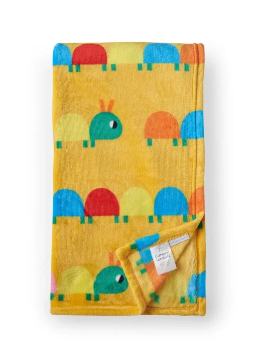 Catherine Lansfield Kids Curious Caterpillar Cosy Fleece Yellow Blanket Throw