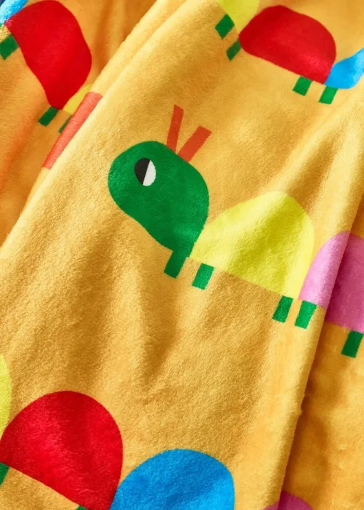 Catherine Lansfield Kids Curious Caterpillar Cosy Fleece Yellow Blanket Throw