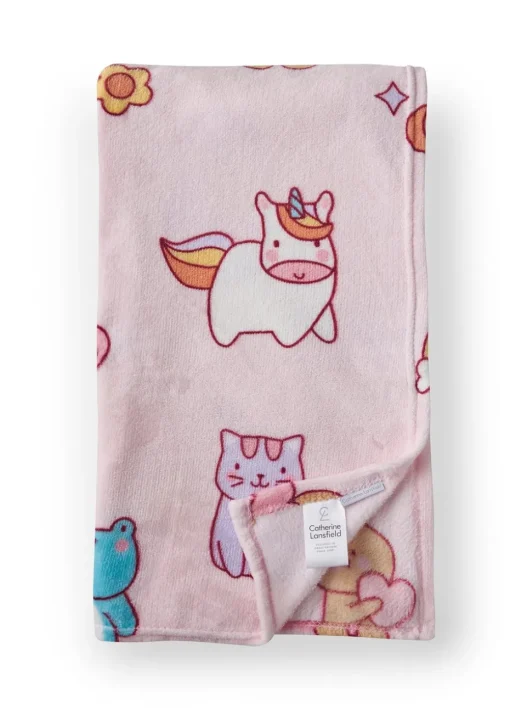 Catherine Lansfield Kids Pink Forever Together Cosy Fleece Blanket Throw