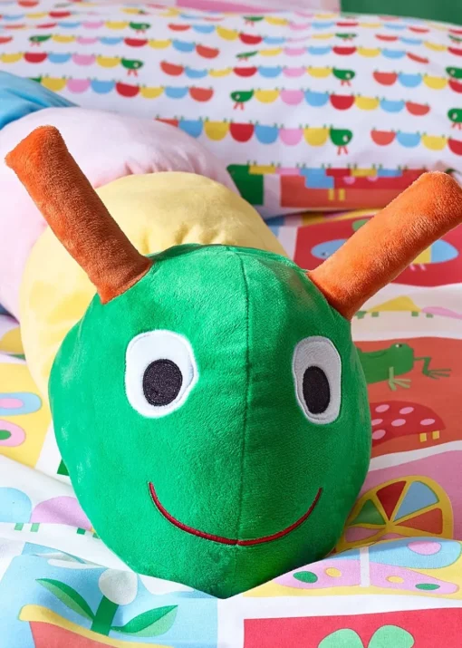 Catherine Lansfield Kids Bright Charlee Caterpillar 3D Shaped Cushion