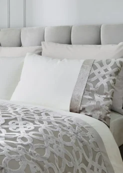 Catherine Lansfield Lattice Cut Velvet Duvet Cover Set