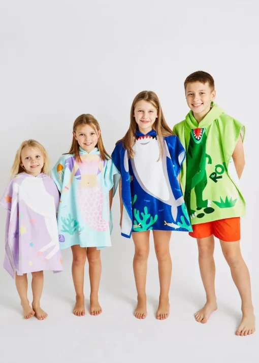 Catherine Lansfield Lilac Kids Unicorn Hooded Towel Poncho