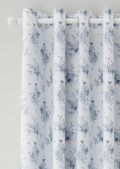 Catherine Lansfield Lucie Floral Frill Fully Reversible Eyelet Curtains