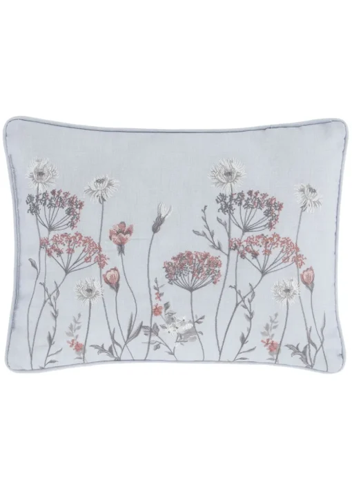 Catherine Lansfield Meadowsweet Floral Embroidered Cushion (30x40cm)