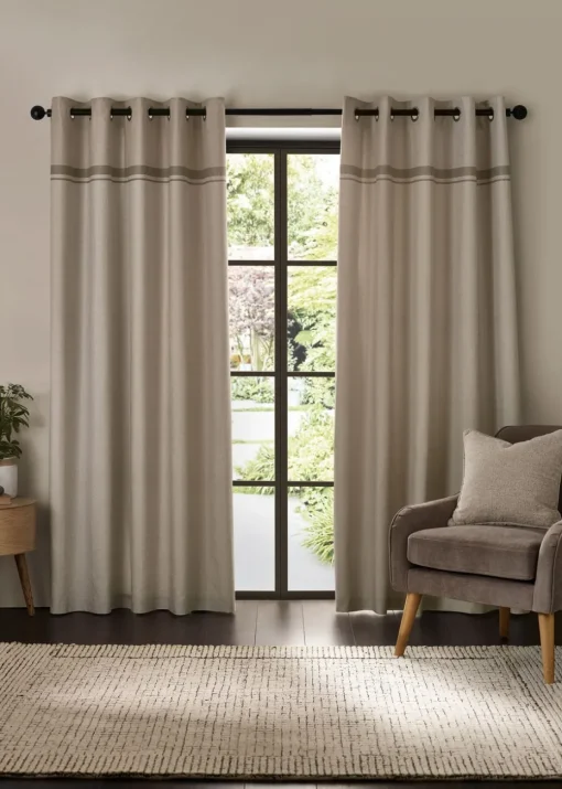 Catherine Lansfield Melville Lined Eyelet Curtains