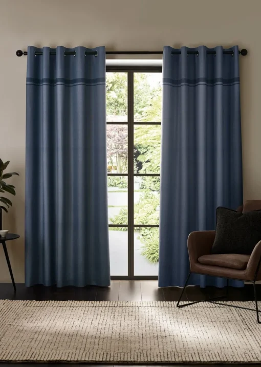 Catherine Lansfield Melville Lined Eyelet Curtains