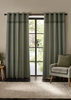 Catherine Lansfield Melville Lined Eyelet Curtains