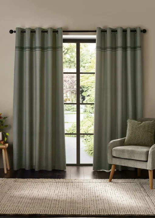 Catherine Lansfield Melville Lined Eyelet Curtains
