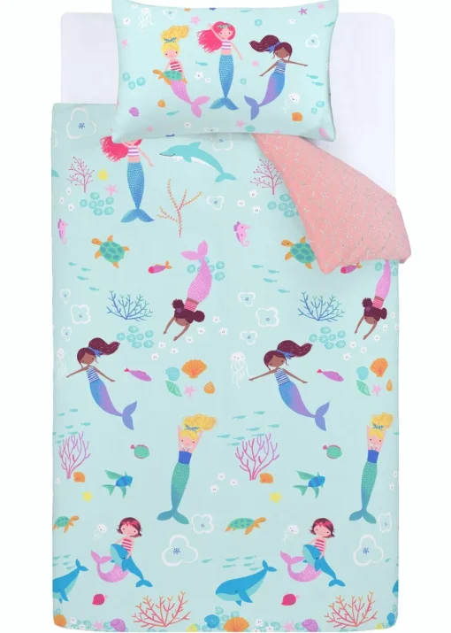 Catherine Lansfield Mermaid Reversible Duvet Cover Set