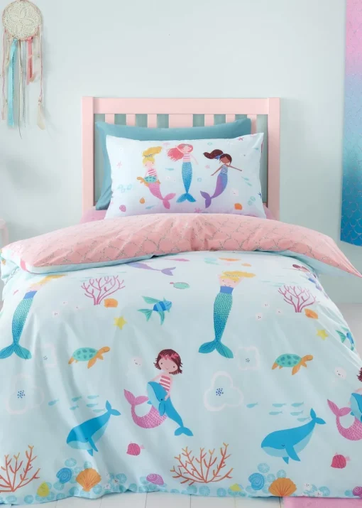 Catherine Lansfield Mermaid Reversible Duvet Cover Set