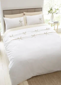 Catherine Lansfield Milo Bow Duvet Cover Set