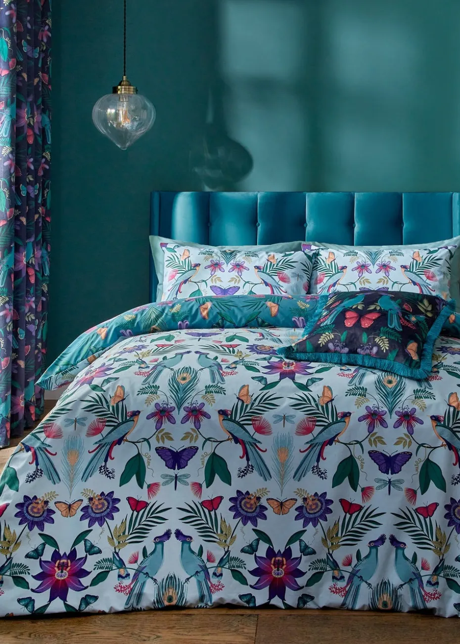 Catherine Lansfield Mya Tropical Floral Reversible Duvet Cover Set