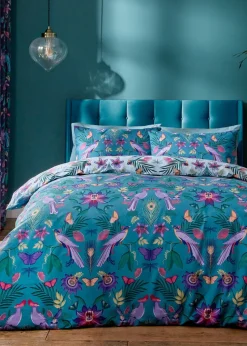 Catherine Lansfield Mya Tropical Floral Reversible Duvet Cover Set