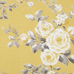 Catherine Lansfield Ochre Yellow Canterbury Floral Reversible Duvet Cover Set with Pillowcases