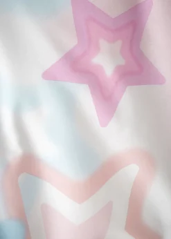 Catherine Lansfield Ombre Stars Reversible White Pastel Duvet Cover Set