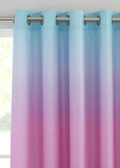 Catherine Lansfield Ombre Rainbow Clouds Lined Eyelet Curtains