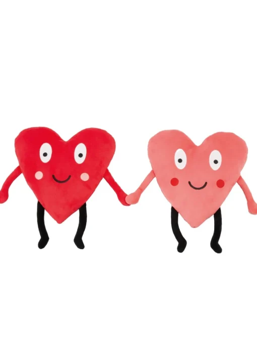 Catherine Lansfield Pink Red Forever Together Sweet Hearts Magnetic Hands Cushions
