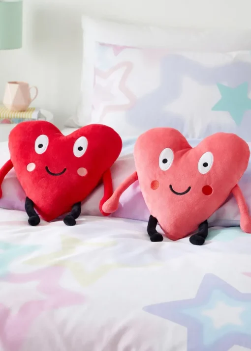 Catherine Lansfield Pink Red Forever Together Sweet Hearts Magnetic Hands Cushions