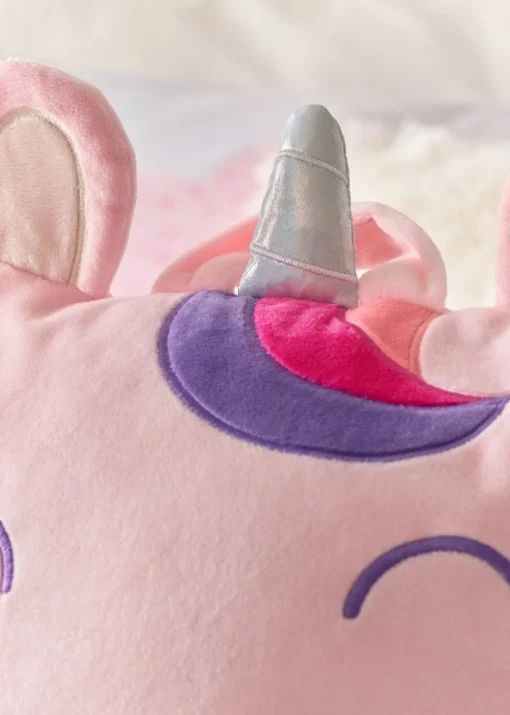 Catherine Lansfield Pink Sparkle Unicorn Cuddle Cushion Back Rest (60x25cm)