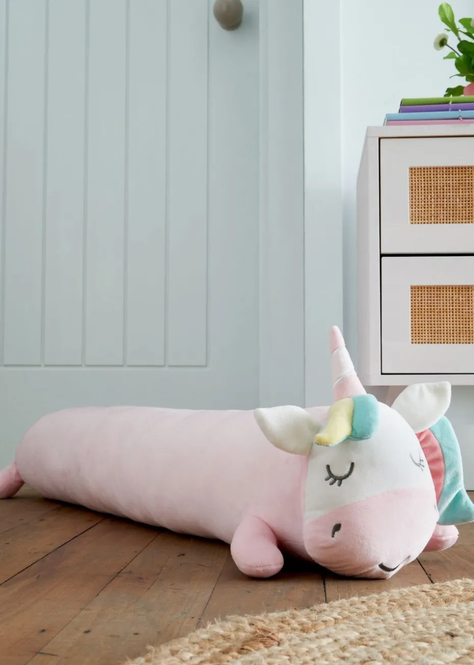 Catherine Lansfield Pink Cuddle Friends Unicorn 3D Cushion (90x15cm)