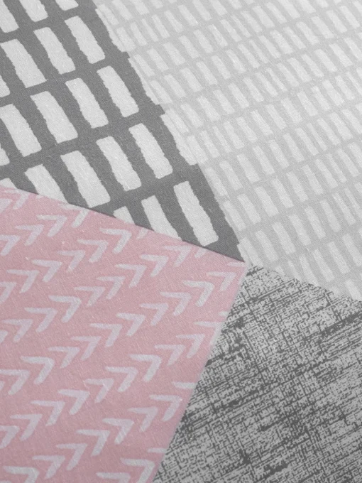 Catherine Lansfield Pink Larsson Geo Reversible Duvet Cover Set with Pillowcases