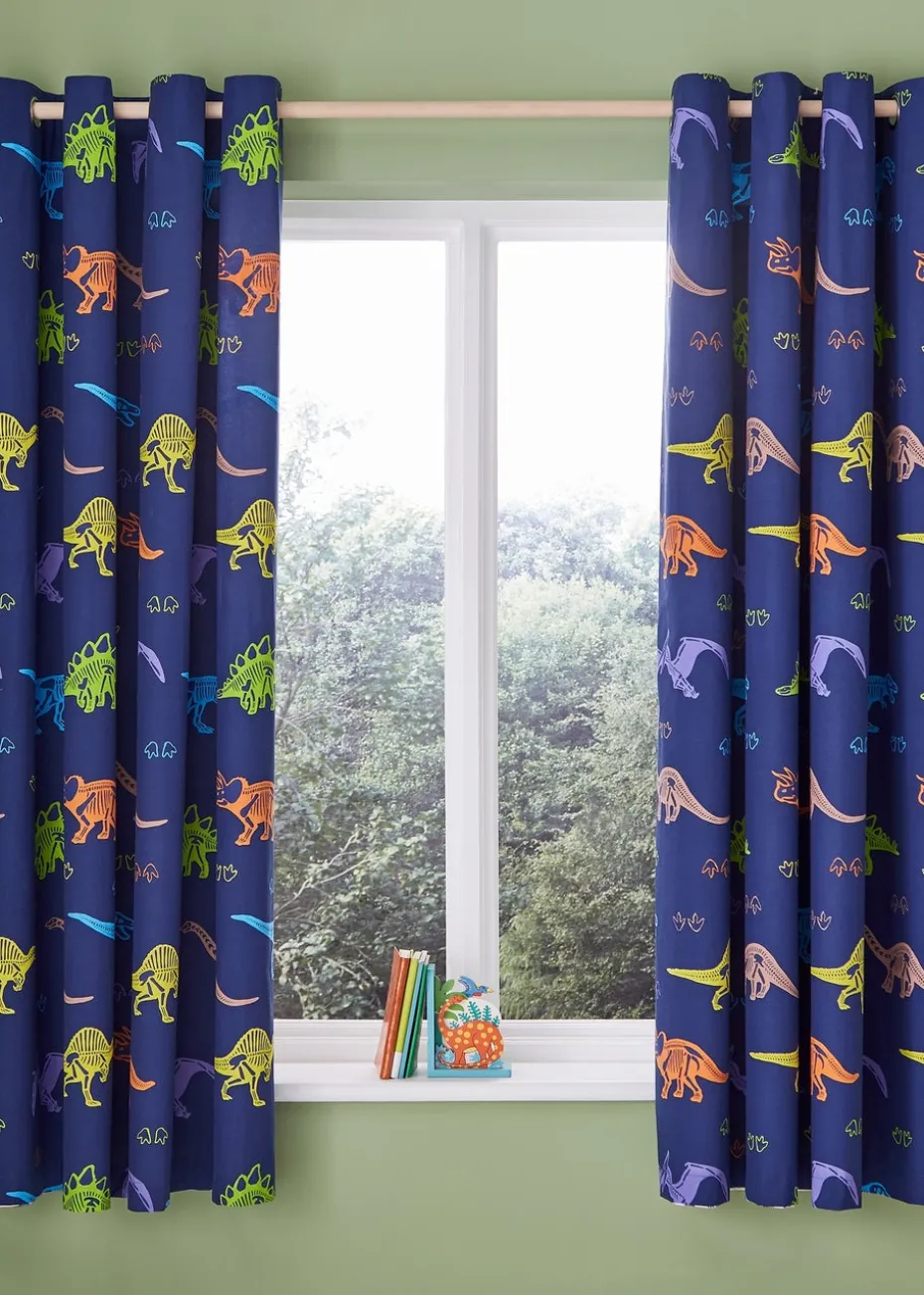 Catherine Lansfield Prehistoric Dinosaurs Fully Reversible Curtains