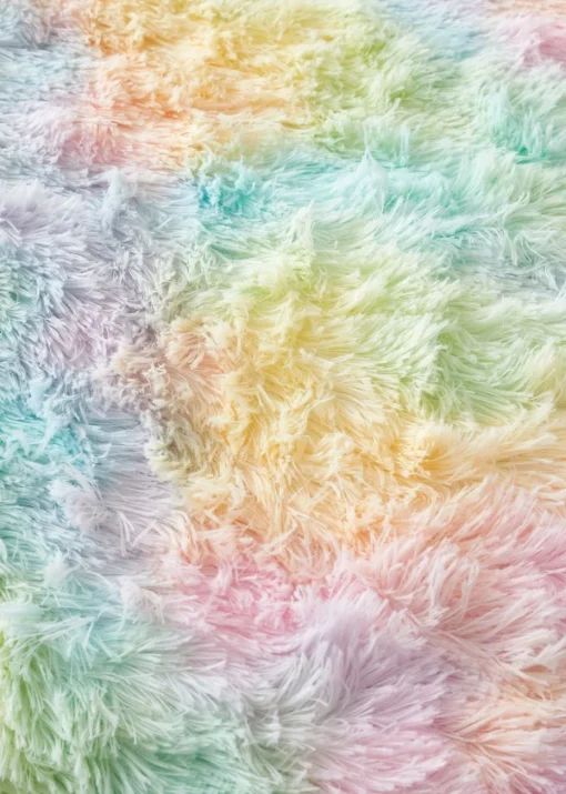 Catherine Lansfield Rainbow Cuddly Deep Pile Faux Fur Duvet Cover Set