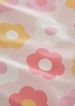 Catherine Lansfield Retro Daisy Pink Yellow Fitted Sheet