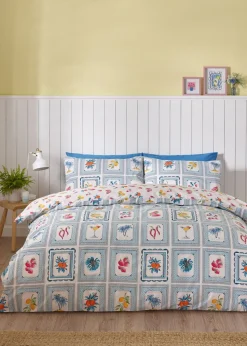 Catherine Lansfield Riviera Tiles Reversible Duvet Cover Set