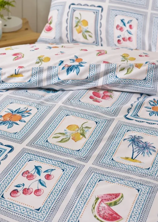 Catherine Lansfield Riviera Tiles Reversible Duvet Cover Set