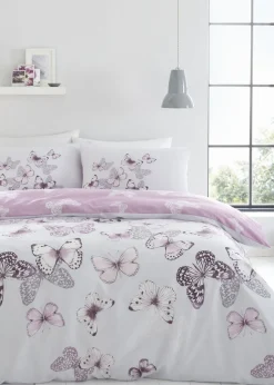Catherine Lansfield Scatter Butterfly Reversible Duvet Cover Set