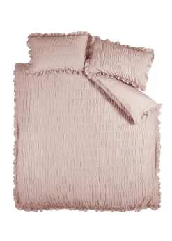 Catherine Lansfield Seersucker Frill Duvet Cover Set