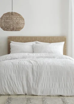 Catherine Lansfield Seersucker Duvet Cover Set