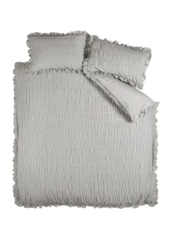 Catherine Lansfield Seersucker Frill Duvet Cover Set