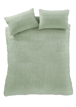 Catherine Lansfield Seersucker Duvet Cover Set