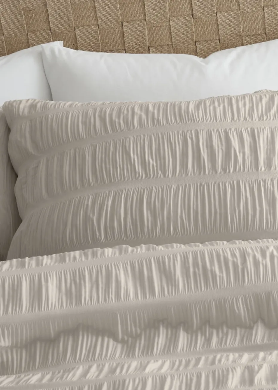 Catherine Lansfield Seersucker Duvet Cover Set