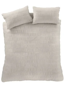 Catherine Lansfield Seersucker Duvet Cover Set