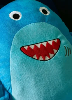 Catherine Lansfield Sheldon the Shark 3D Blue Shaped Cushion (46x42cm)