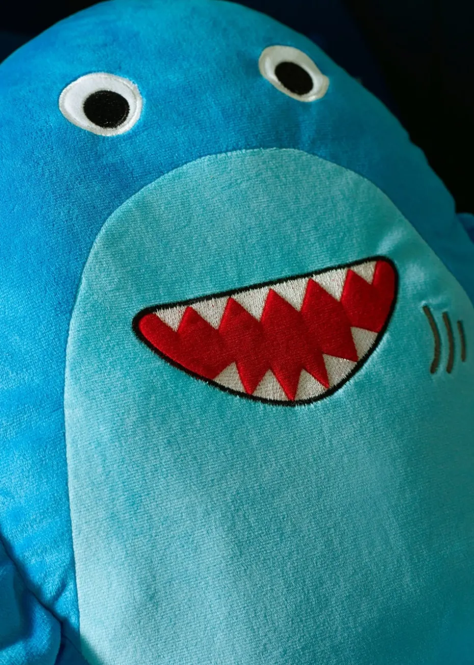 Catherine Lansfield Sheldon the Shark 3D Blue Shaped Cushion (46x42cm)