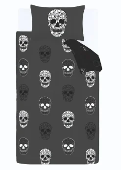 Catherine Lansfield Skulls Reversible Duvet Cover Set