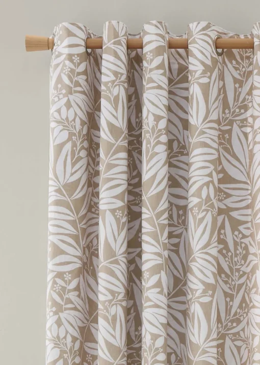 Catherine Lansfield Sorrel Leaf Fully Reversible Eyelet Curtains