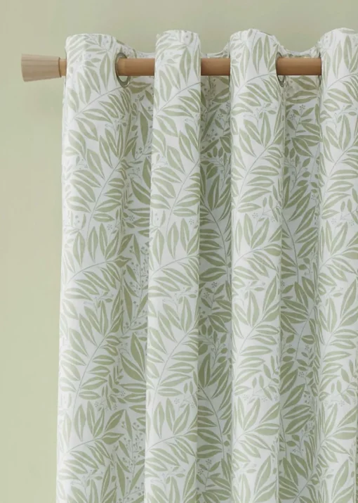 Catherine Lansfield Sorrel Leaf Fully Reversible Eyelet Curtains