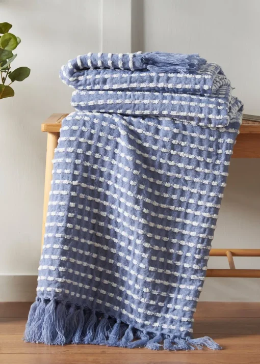 Catherine Lansfield Stab Stitch Blanket Throw (125x150cm)