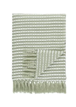 Catherine Lansfield Stab Stitch Green Throw (125x150cm)