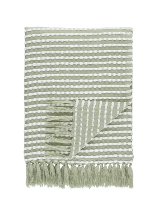 Catherine Lansfield Stab Stitch Green Throw (125x150cm)