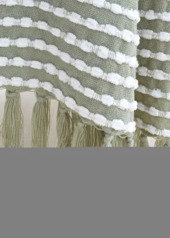 Catherine Lansfield Stab Stitch Green Throw (125x150cm)