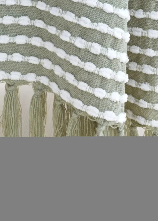 Catherine Lansfield Stab Stitch Green Throw (125x150cm)