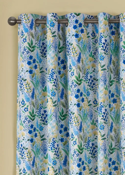 Catherine Lansfield Tilly Floral Fully Reversible Eyelet Curtains